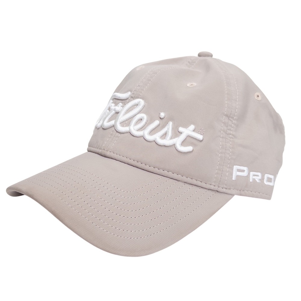 Titleist Pro V1 Golf Cap Unisex Adjustable Beige Tour Performance Embroidered